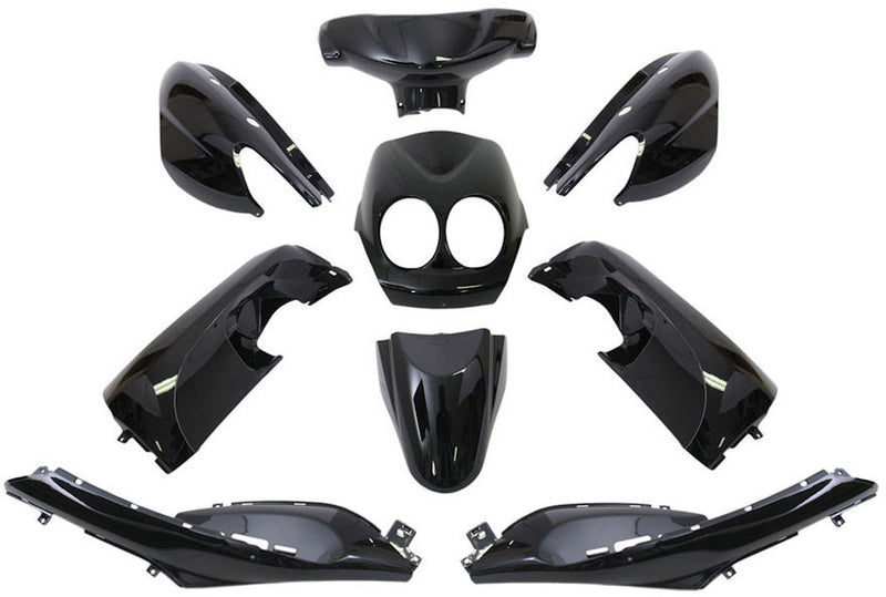 Plaatset 9-delig Edge voor Yamaha Neo's - bouwjaar 2008 - 2011 - 2 en 4 takt model - metallic zwart