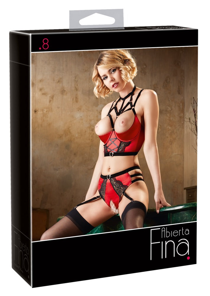Shelf Bra Set red 75B/S