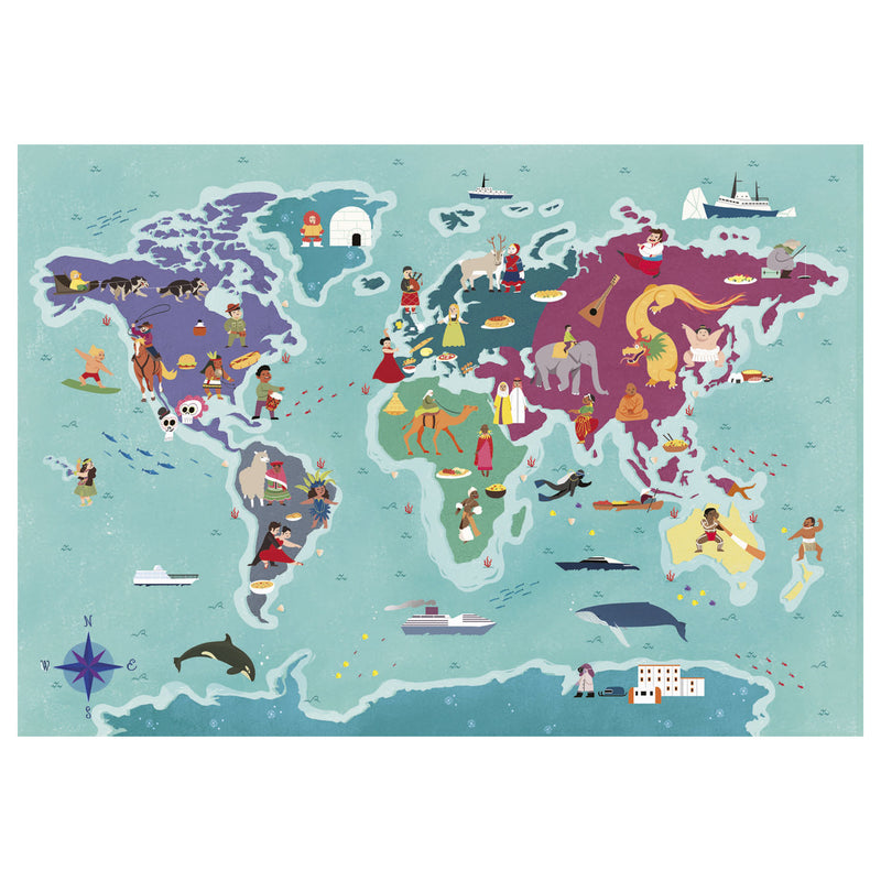 Clementoni Wereldkaart Puzzel Tradities, 250st.