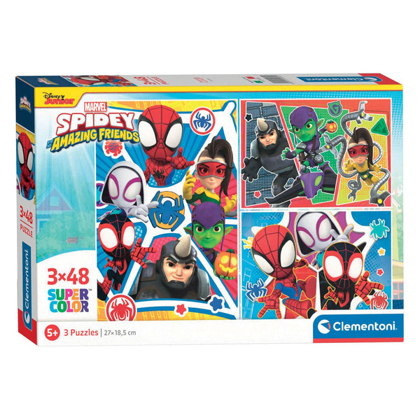 Clementoni Supercolor Puzzel Spidey and His Amazing Friends 3x48 Stukjes