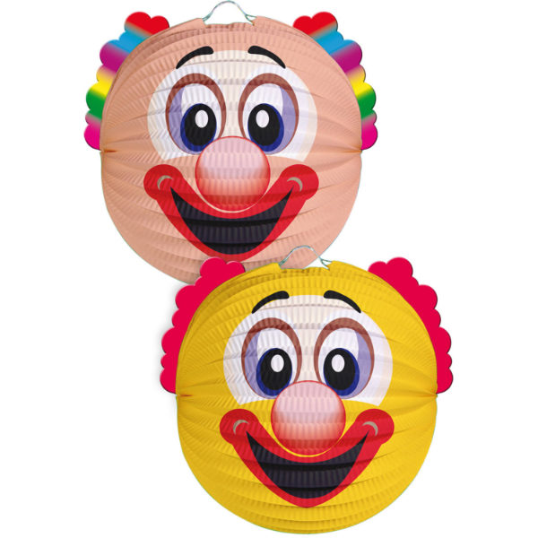 12 Bol Lampion Clowns 22cm 2 ass.