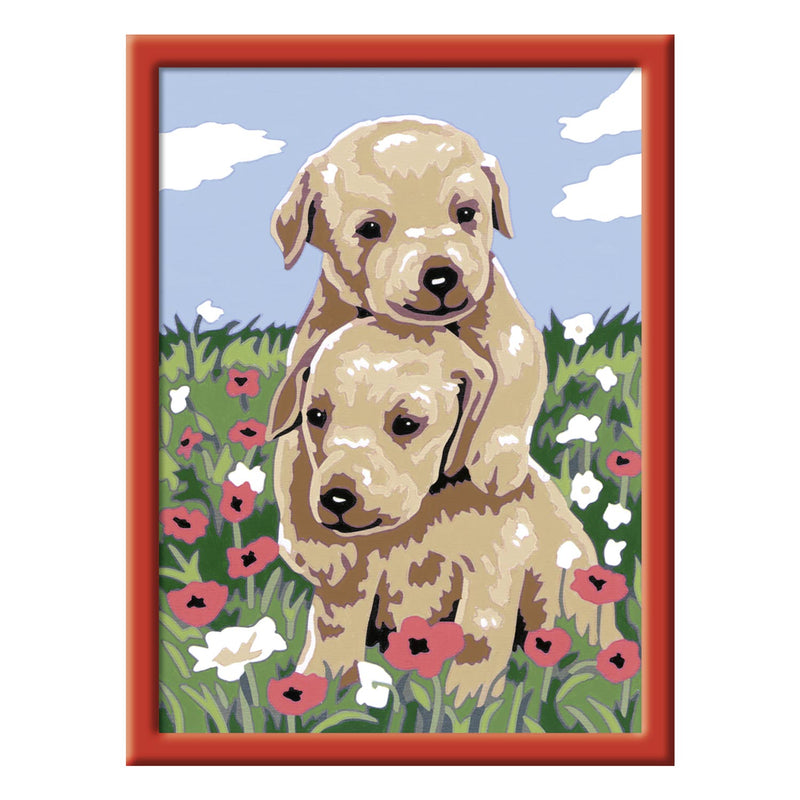 Schilderen op nummer Serie Classic E knuffelende puppies