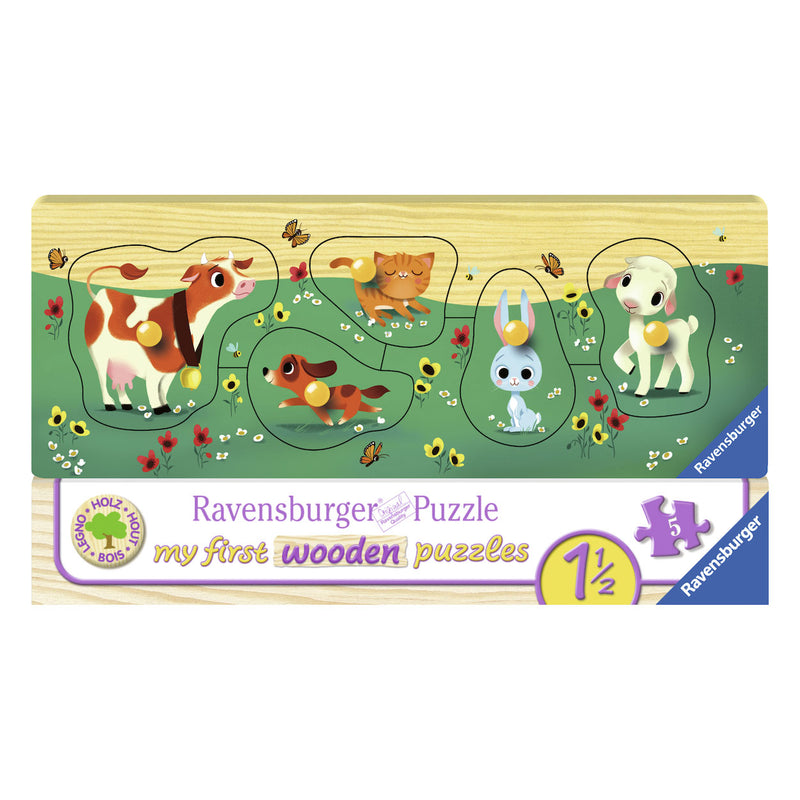 Mijn Eerste Houten Puzzel - Liefste Dierenvriendjes, 5st.