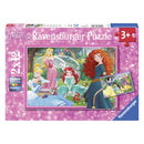 Puzzel 2x12 stukjes Disney Princess