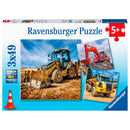 Ravensburger Bouwmachines aan het Werk Puzzel, 3x49st.