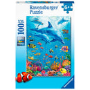 Puzzel 100 XXL Bijeenkomst van dolfijnen