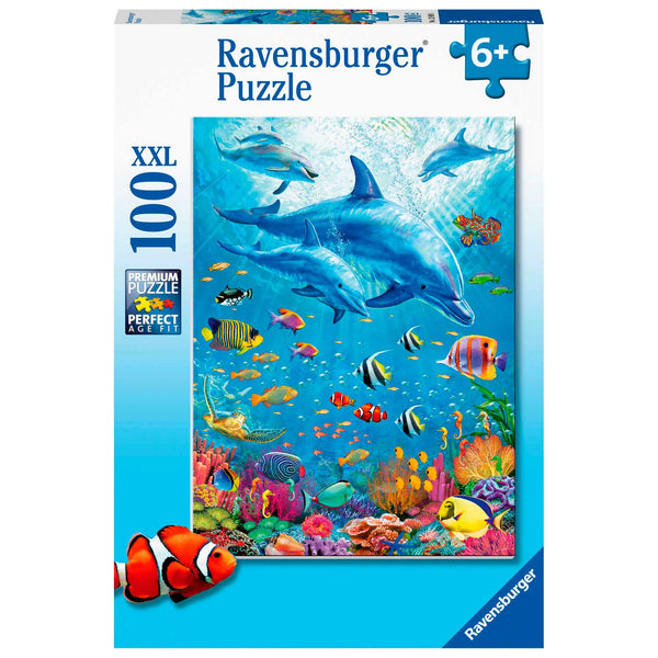 Puzzel 100 XXL Bijeenkomst van dolfijnen
