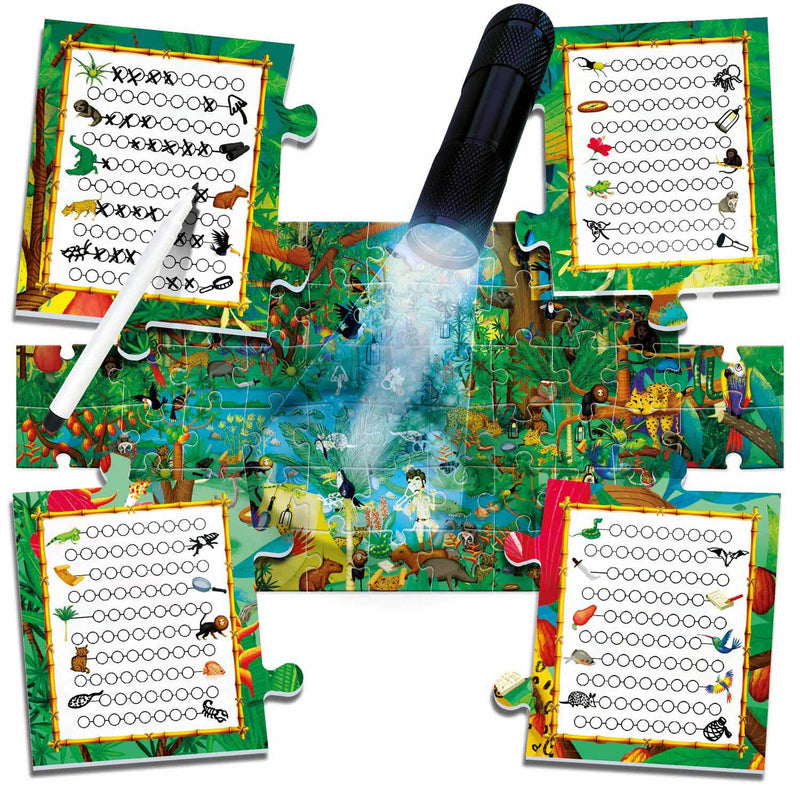 Headu Puzzel Spel Ontdekken Bos met Zaklamp, 62st. (EN)