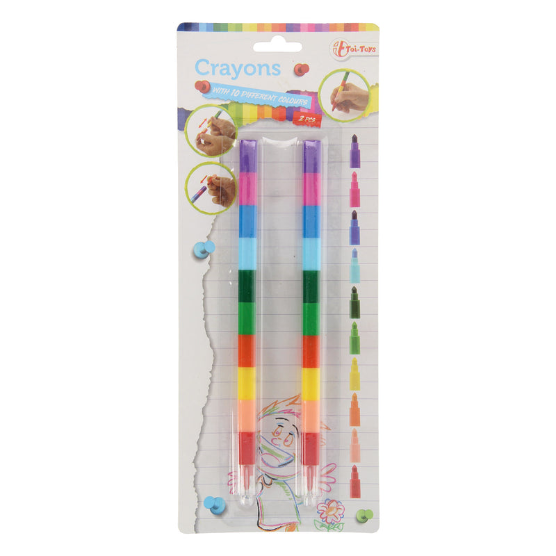 10-in-1 Waskrijt Pen, 2st.