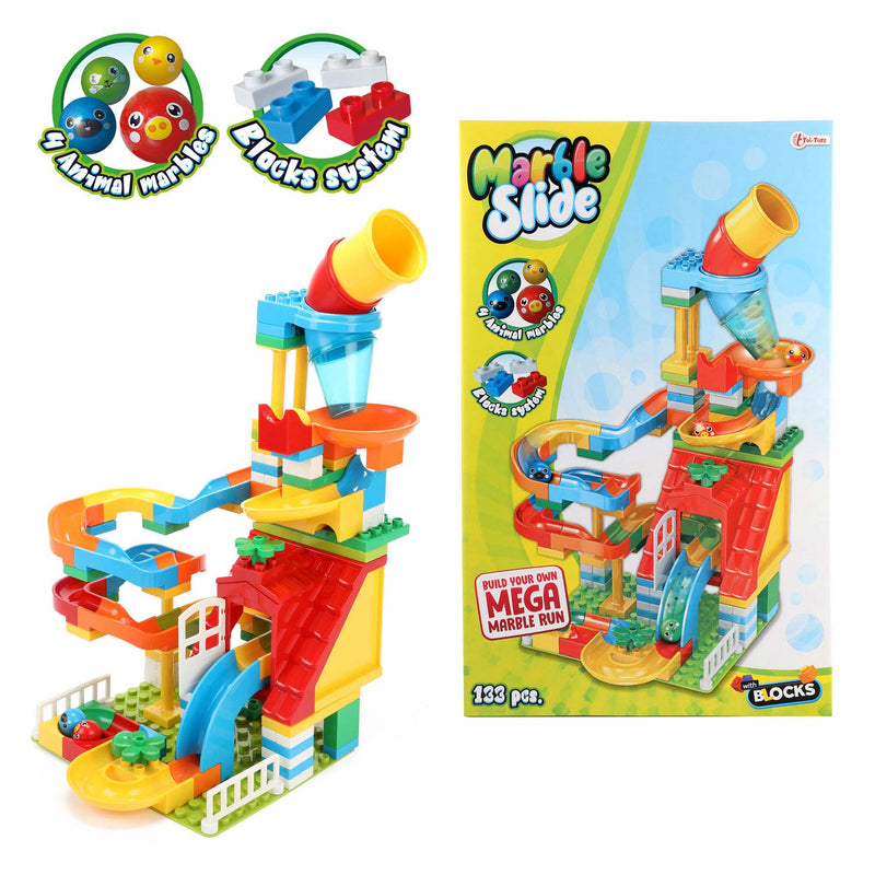 Toi-Toys Blocks Bouwblokken Knikkerbaan 133-delig