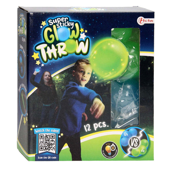 Toi-Toys Glow Throw Glow In The Dark Ballen 12 Stuks