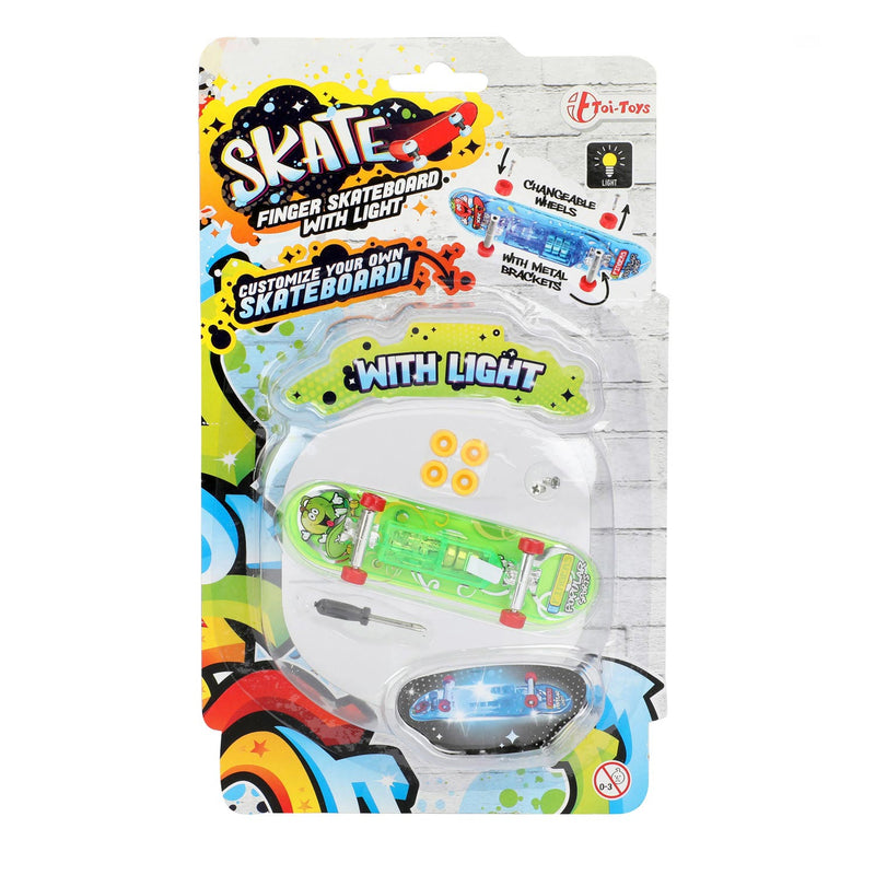SKATE Vingerskateboard mt lichtmet xtra wielen 3ass