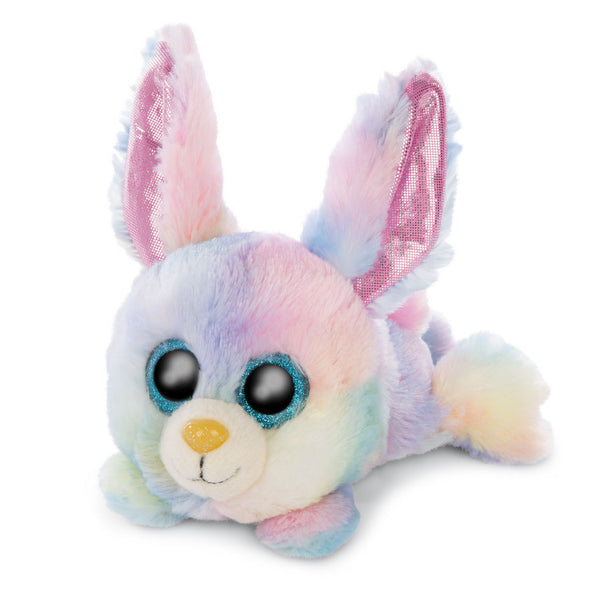 Nici Glubschis Pluchen Knuffel Liggende Konijn Rainbow Candy, 15cm