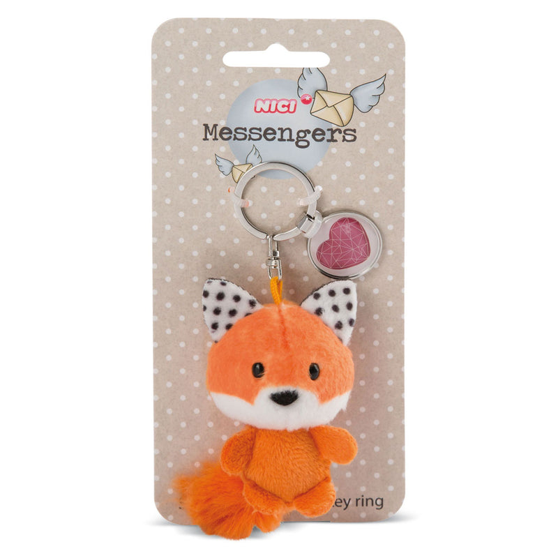 Nici Pluchen Sleutelhanger Vos met Hartje, 7cm