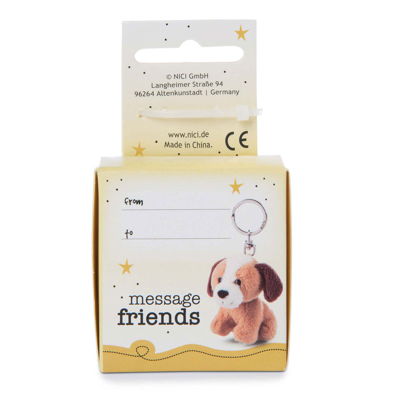 Nici Pluchen Sleutelhanger Hond Happy Birthday in Geschenkdoos, 6cm
