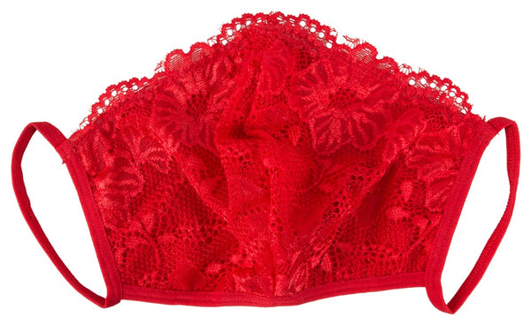 Mask with Lace red