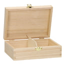 Houten Kaarten Kist met 2 Vakken en Klepdeksel