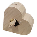 Spaarpot Hartvorm Paulownia Hout