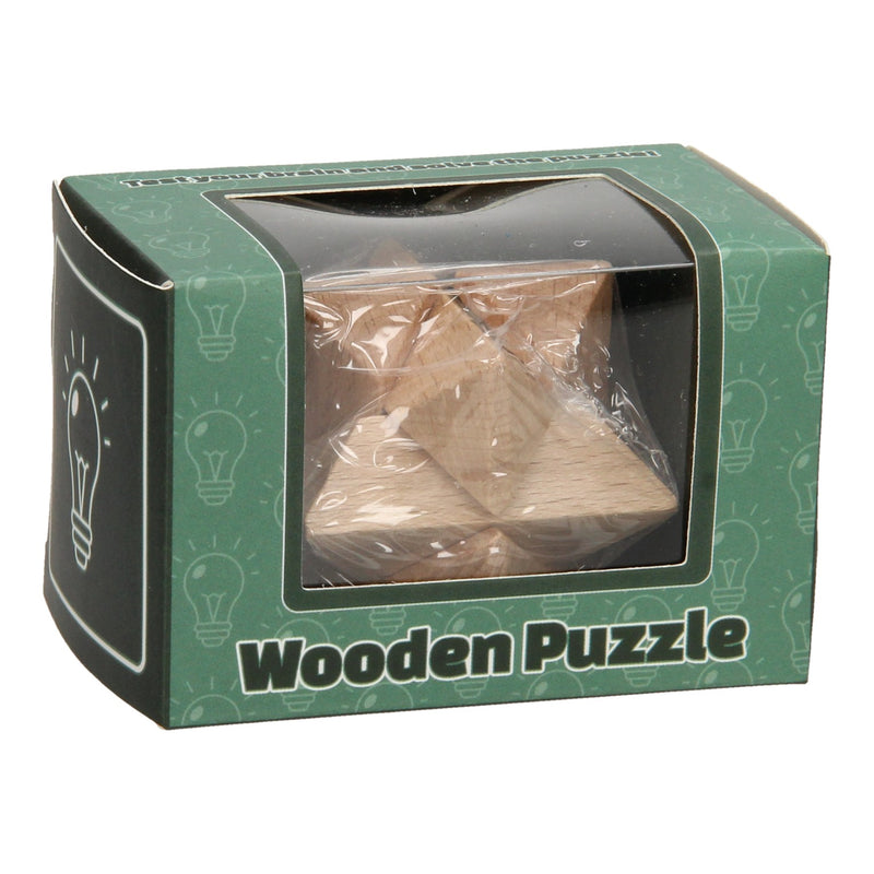 Hersenkraker houten puzzel 12 assorti in display