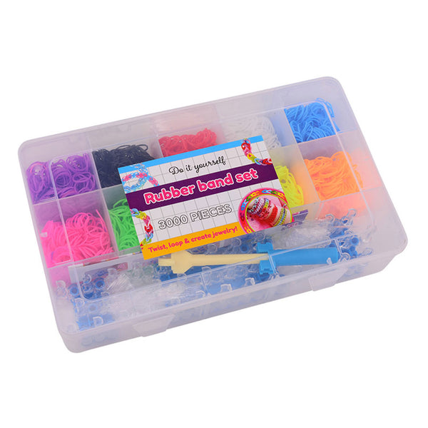 Loom Knoop je eigen armband doos 3.000 ringen, rek, en naald