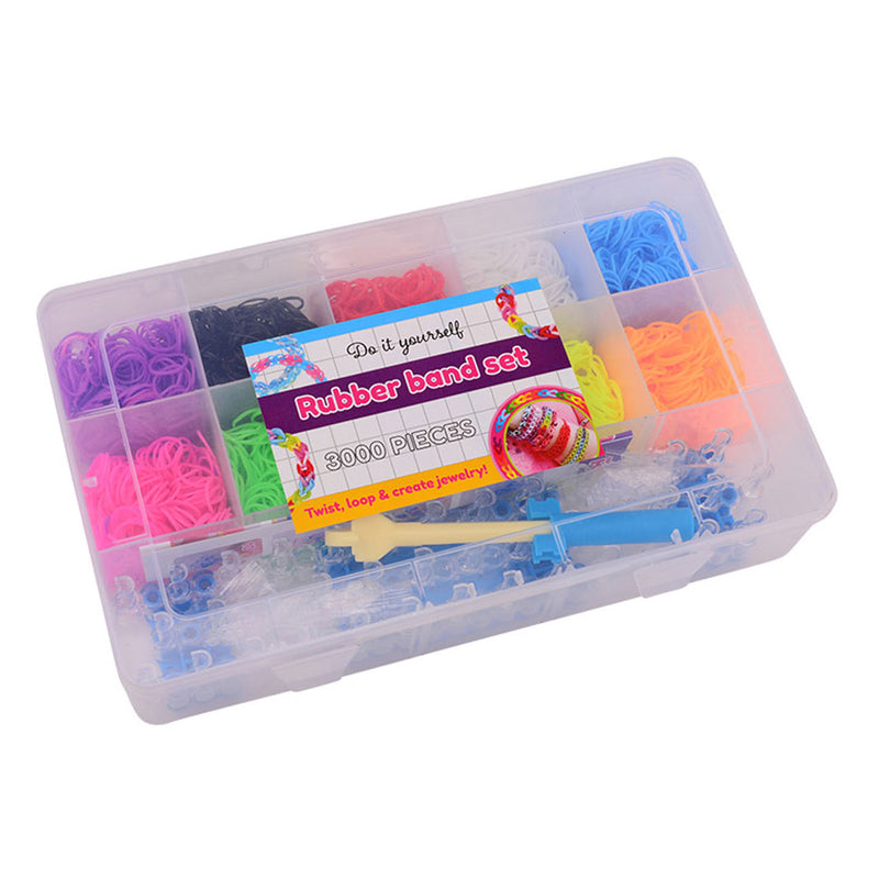 Loom Knoop je eigen armband doos 3.000 ringen, rek, en naald