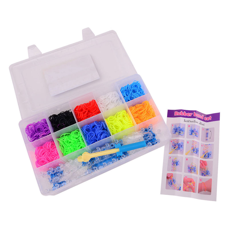 Loom Knoop je eigen armband doos 3.000 ringen, rek, en naald