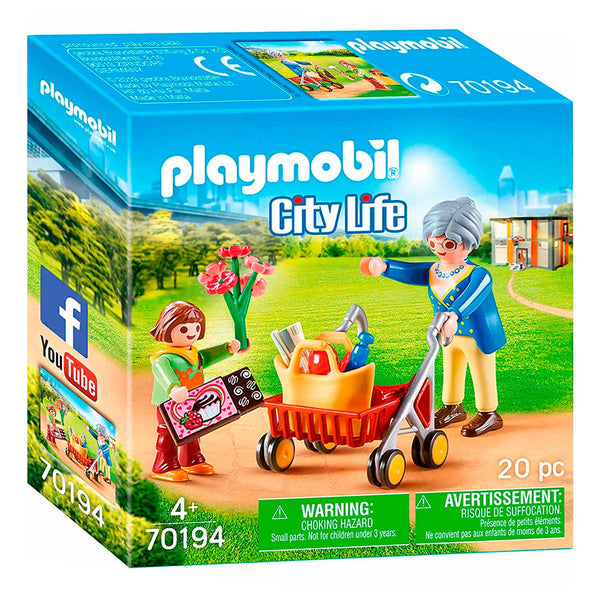 Playmobil 70194 City Life Oma met Rollator + Accessoires