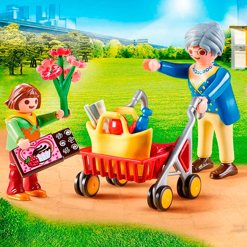 Playmobil 70194 City Life Oma met Rollator + Accessoires