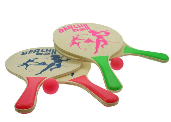 Beachball set naturel hout 8mm 04202