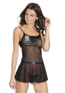 Politie babydoll - Zwart