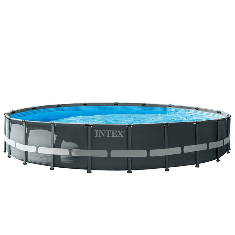 Intex 26334GN Ultra XTR Frame Zwembad 610x122 cm + Zandfilterpomp en Trap + Accessoires Grijs