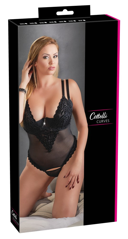 Transparante Stringbody - Zwart 95 D