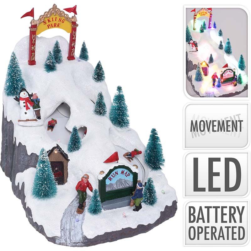 Kersttafereel Skipark - met verlichting en beweging