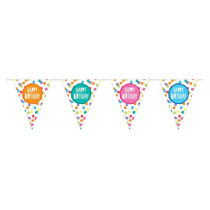 Vlaggenlijn Happy Birthday, 6mtr.