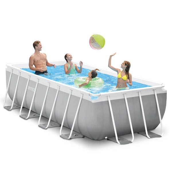 Intex Prism Frame zwembad 400x200x100cm met 12V filterpomp