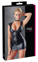 Wet Look Dress with Zip L