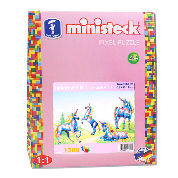 Eenhoorn Ministeck 4-in-1 - 1200-delig - Knutselset Mozaiek Ministeck