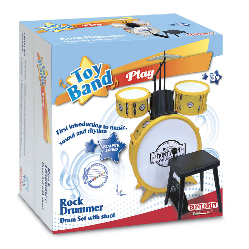 Bontempi Drumstel met Krukje, 4dlg.