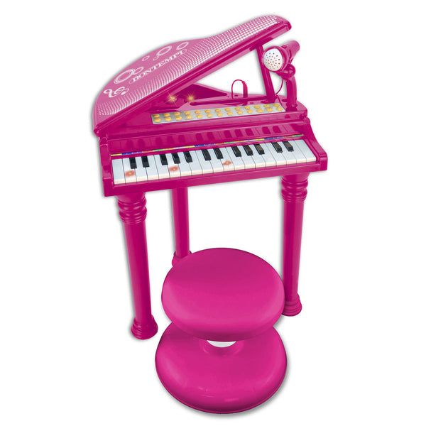 Bontempi Piano met Microfoon en Krukje Roze