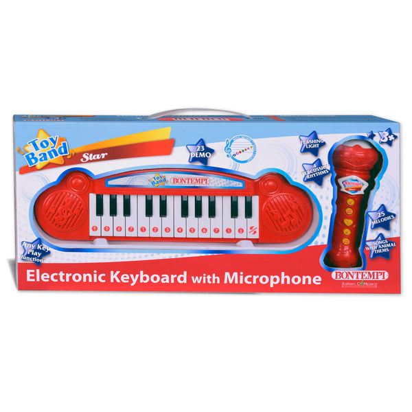 Bontempi Mini Keyboard met Karaoke Microfoon - Rood