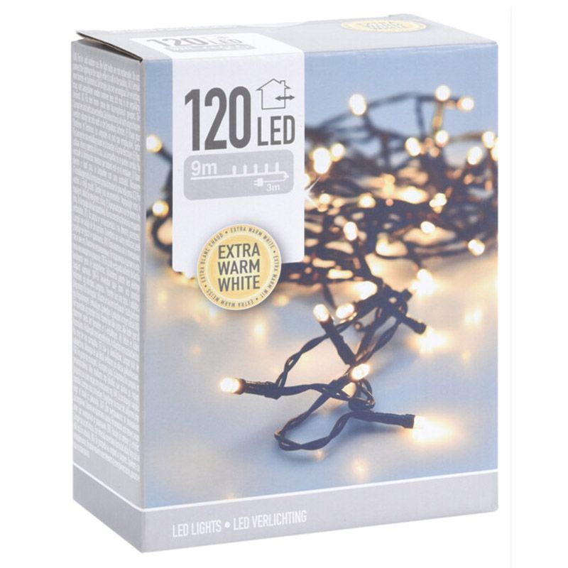 Verlichting 120LED 9M Extra Wam Wit - IP44