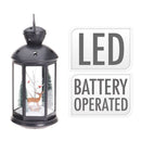 Kerstlantaarn 43cm - met licht en rendier