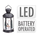 Kerstlantaarn 43cm - met licht en sneeuwpop