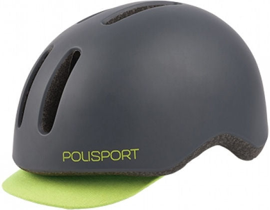 Fietshelm Polisport Commuter M (54-58cm) - mat donkergrijs/fluoriserend geel