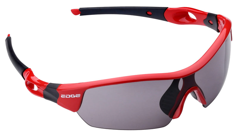 Fietsbril Edge Ventoux met etui en 4 lenzen - rood
