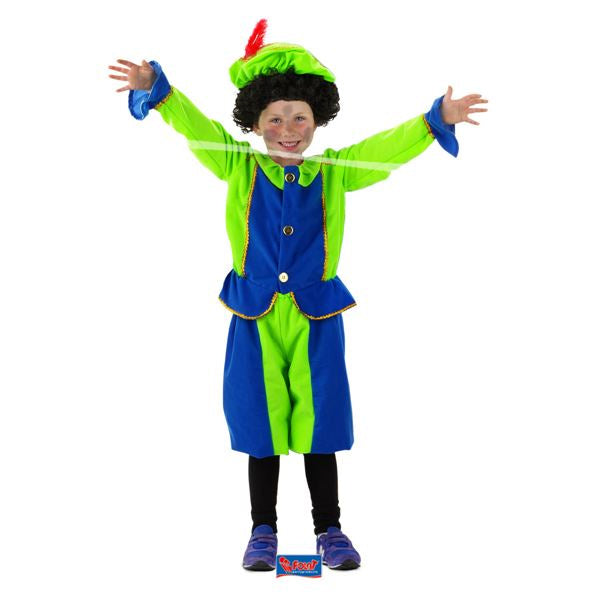 Pieten Verkleedset - Blauw/Groen - 6 tot 8 Jaar