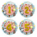 3D Folieballon Dieren met Leeftijd, 1-5 jr.