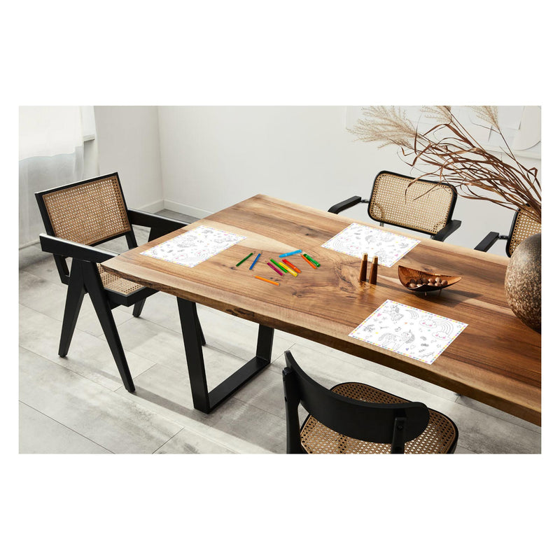 Inkleurbare Placemats Unicorns & Rainbows, 6st.