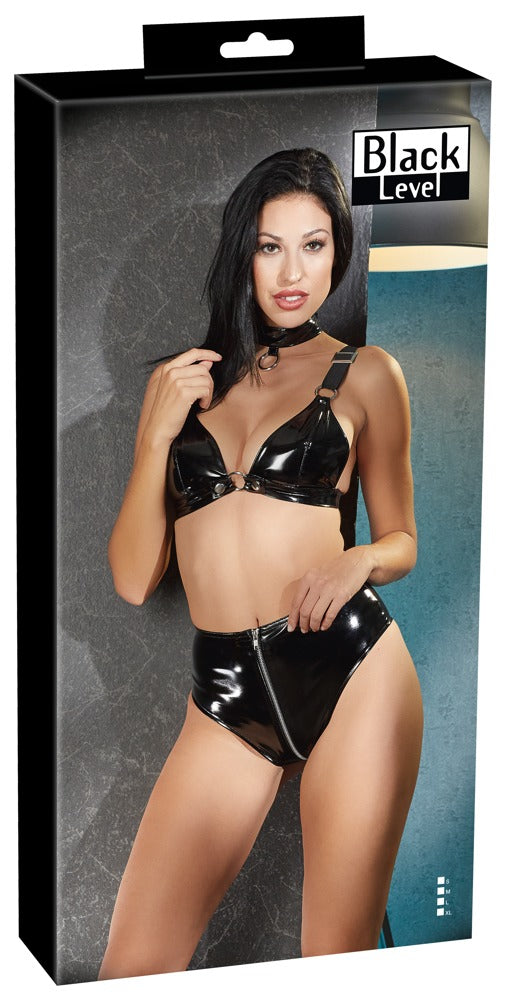 Vinyl Bra Set S