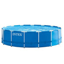 Intex 28242GN Metal Frame Zwembad 457x122 cm + Filterpomp en Trap + Accessoires Blauw